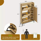 Meuble de rangement pour chaussures en rotin à 3 tiroirs Organisateur autoportant pour entrée/couloir (montage facile)