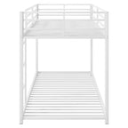 Lits superposés en métal de 77,1 po, lits jumeaux, avec échelle et garde-corps de sécurité, lits superposés pour enfants pour chambre à coucher, dortoir, blanc