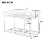 Lits superposés en métal de 77,1 po, lits jumeaux, avec échelle et garde-corps de sécurité, lits superposés pour enfants pour chambre à coucher, dortoir, blanc