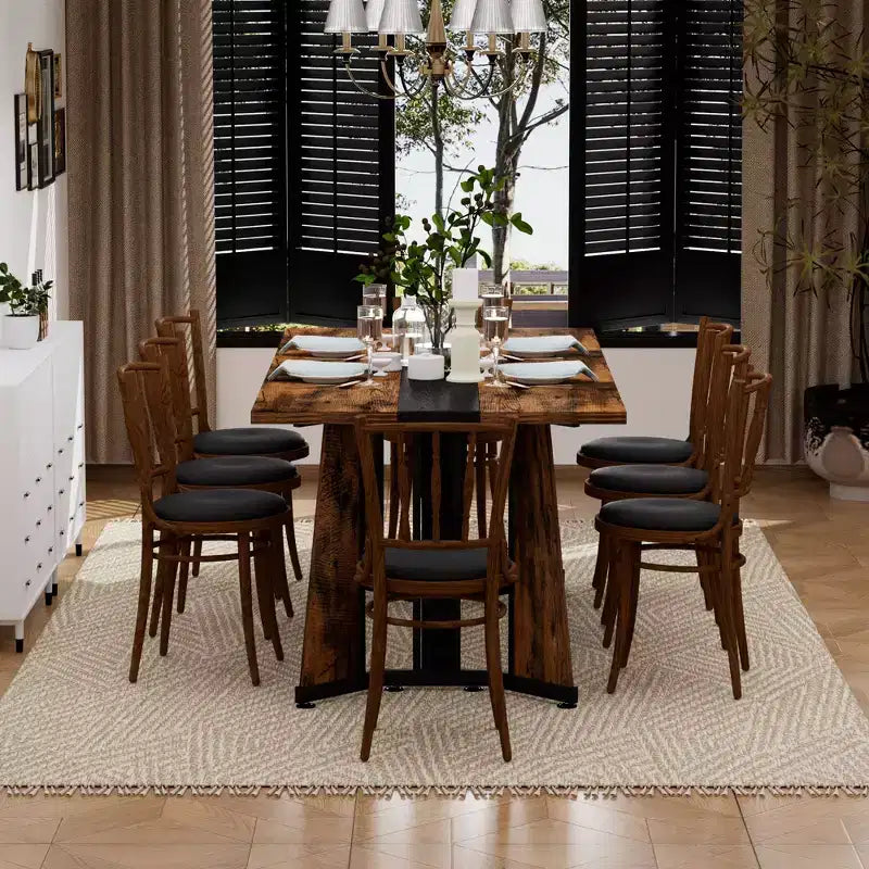 Ensemble de table à manger rectangulaire de 180 cm de long pour 8 personnes