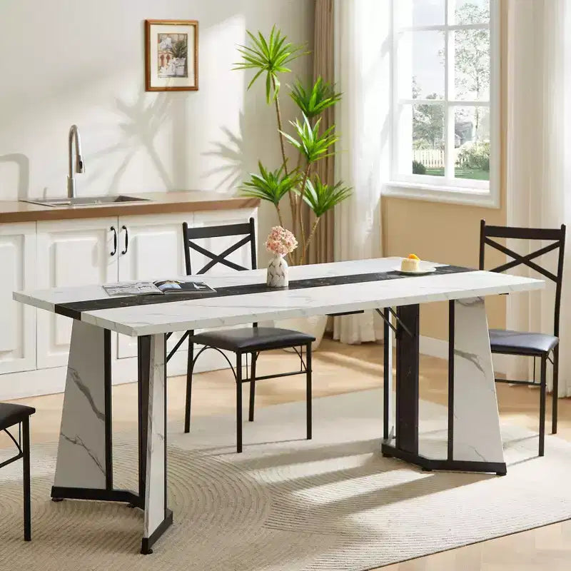 Ensemble de table à manger rectangulaire de 180 cm de long pour 8 personnes
