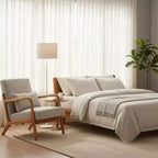 Fauteuil d'appoint moderne du milieu du siècle avec cadre en bois massif