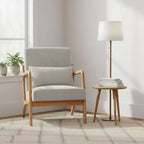 Fauteuil d'appoint moderne du milieu du siècle avec cadre en bois massif