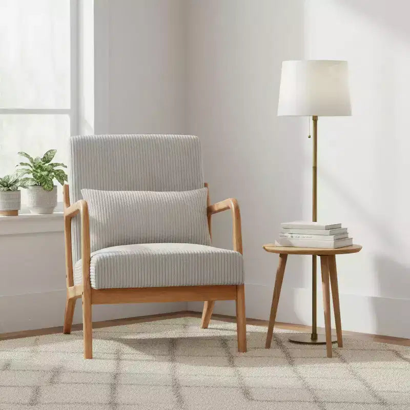 Fauteuil d'appoint moderne du milieu du siècle avec cadre en bois massif