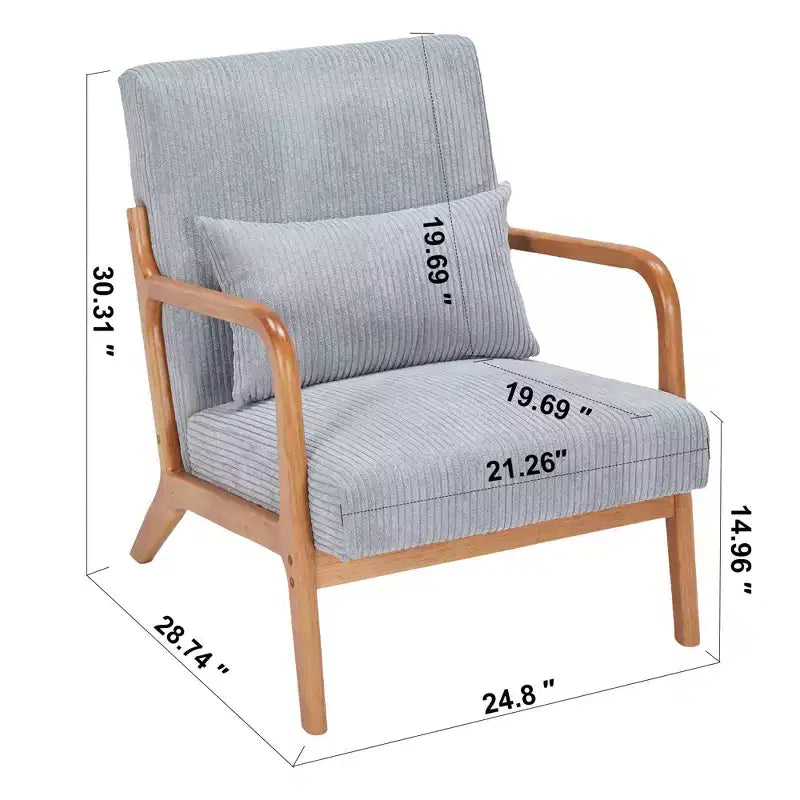 Fauteuil d'appoint moderne du milieu du siècle avec cadre en bois massif