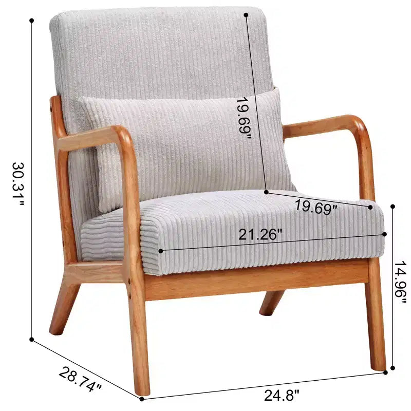 Fauteuil d'appoint moderne du milieu du siècle avec cadre en bois massif