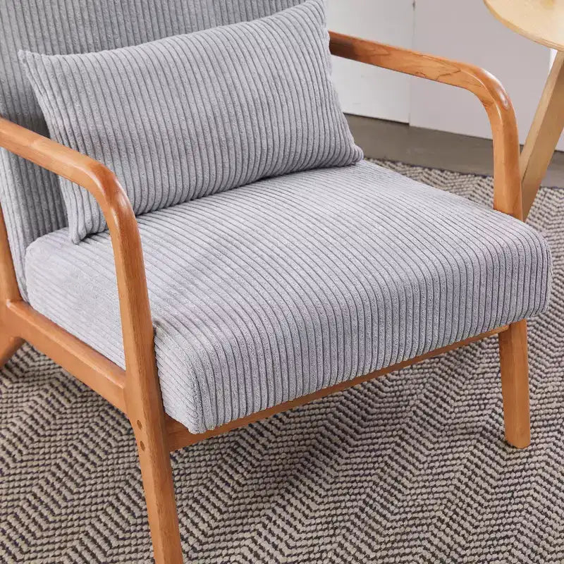 Fauteuil d'appoint moderne du milieu du siècle avec cadre en bois massif