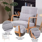 Fauteuil d'appoint moderne du milieu du siècle avec cadre en bois massif