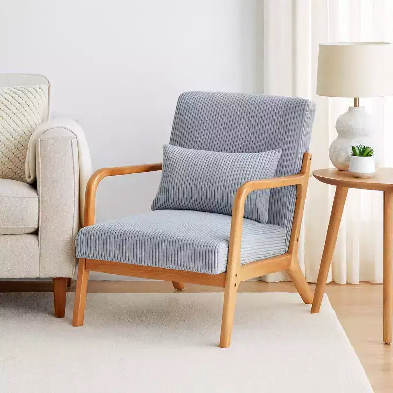 Fauteuil d'appoint moderne du milieu du siècle avec cadre en bois massif