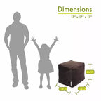 Pouf cube en similicuir suédé