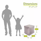 Pouf cube en similicuir suédé