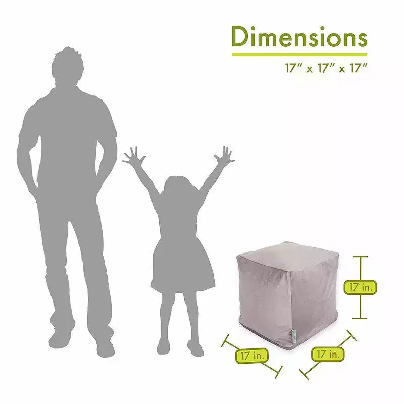 Pouf cube en similicuir suédé