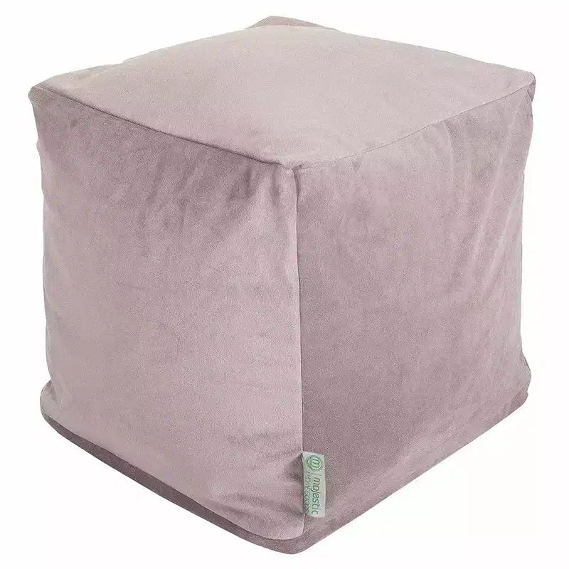 Pouf cube en similicuir suédé