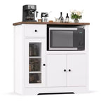 Meubles de cuisine pour micro-ondes avec rangement, buffet de salle à manger avec 3 portes, 1 tiroir et étagères réglables, meuble de rangement pour garde-manger
