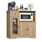 Meubles de cuisine pour micro-ondes avec rangement, buffet de salle à manger avec 3 portes, 1 tiroir et étagères réglables, meuble de rangement pour garde-manger