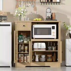 Meubles de cuisine pour micro-ondes avec rangement, buffet de salle à manger avec 3 portes, 1 tiroir et étagères réglables, meuble de rangement pour garde-manger