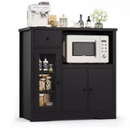 Meubles de cuisine pour micro-ondes avec rangement, buffet de salle à manger avec 3 portes, 1 tiroir et étagères réglables, meuble de rangement pour garde-manger