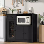 Meubles de cuisine pour micro-ondes avec rangement, buffet de salle à manger avec 3 portes, 1 tiroir et étagères réglables, meuble de rangement pour garde-manger