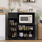 Meubles de cuisine pour micro-ondes avec rangement, buffet de salle à manger avec 3 portes, 1 tiroir et étagères réglables, meuble de rangement pour garde-manger