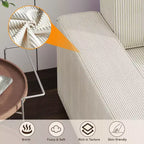 Canapé d'angle en forme de L de 96 po avec méridienne, canapé moderne 3 places en velours côtelé, canapé modulaire, accoudoirs larges, pour salon, appartement