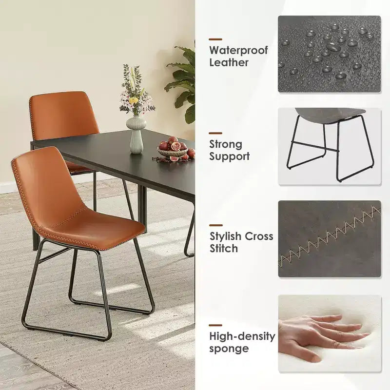 Lot de 4 chaises de cuisine et salle à manger bleu foncé