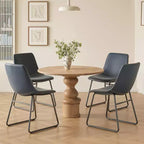 Lot de 4 chaises de cuisine et salle à manger bleu foncé