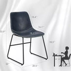 Lot de 4 chaises de cuisine et salle à manger bleu foncé