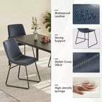 Lot de 4 chaises de cuisine et salle à manger bleu foncé
