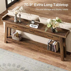 Console 2 Niveaux avec 3 Tiroirs, Table d'Appoint 70,9"