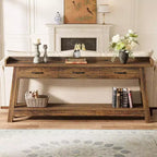 Console 2 Niveaux avec 3 Tiroirs, Table d'Appoint 70,9"