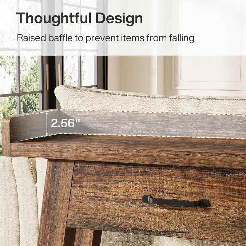 Console 2 Niveaux avec 3 Tiroirs, Table d'Appoint 70,9"
