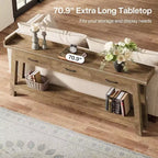Console 2 Niveaux avec 3 Tiroirs, Table d'Appoint 70,9"