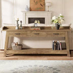 Console 2 Niveaux avec 3 Tiroirs, Table d'Appoint 70,9"