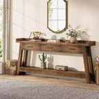 Console 2 Niveaux avec 3 Tiroirs, Table d'Appoint 70,9"