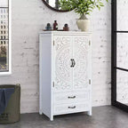 Meuble d'appoint de rangement transitionnel de 26,77'' avec 2 portes et 2 tiroirs