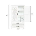 Meuble d'appoint de rangement transitionnel de 26,77'' avec 2 portes et 2 tiroirs