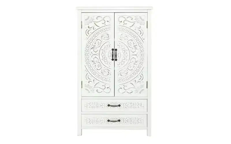Meuble d'appoint de rangement transitionnel de 26,77'' avec 2 portes et 2 tiroirs