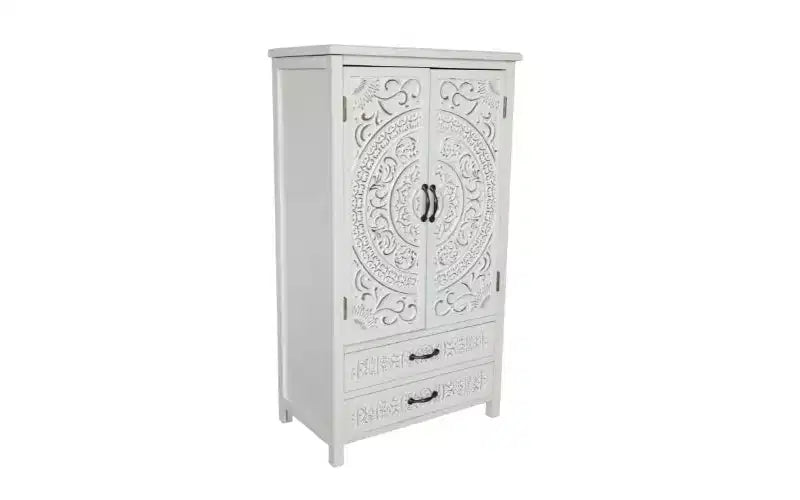 Meuble d'appoint de rangement transitionnel de 26,77'' avec 2 portes et 2 tiroirs