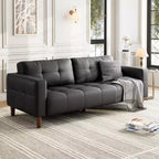 Canapé 3 places moderne 83 en similicuir avec coussin à ressorts, canapé de salon avec sièges profonds et 2 coussins de dossier amovibles