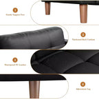 Canapé 3 places moderne 83 en similicuir avec coussin à ressorts, canapé de salon avec sièges profonds et 2 coussins de dossier amovibles