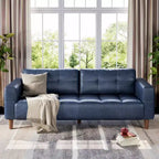 Canapé 3 places moderne 83 en similicuir avec coussin à ressorts, canapé de salon avec sièges profonds et 2 coussins de dossier amovibles