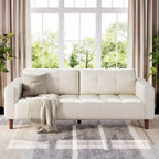 Canapé 3 places moderne 83 en similicuir avec coussin à ressorts, canapé de salon avec sièges profonds et 2 coussins de dossier amovibles