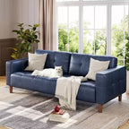 Canapé 3 places moderne 83 en similicuir avec coussin à ressorts, canapé de salon avec sièges profonds et 2 coussins de dossier amovibles