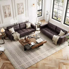 Canapé 3 places moderne 83 en similicuir avec coussin à ressorts, canapé de salon avec sièges profonds et 2 coussins de dossier amovibles