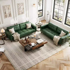 Canapé 3 places moderne 83 en similicuir avec coussin à ressorts, canapé de salon avec sièges profonds et 2 coussins de dossier amovibles