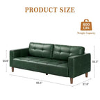 Canapé 3 places moderne 83 en similicuir avec coussin à ressorts, canapé de salon avec sièges profonds et 2 coussins de dossier amovibles