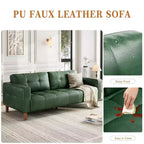 Canapé 3 places moderne 83 en similicuir avec coussin à ressorts, canapé de salon avec sièges profonds et 2 coussins de dossier amovibles