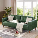 Canapé 3 places moderne 83 en similicuir avec coussin à ressorts, canapé de salon avec sièges profonds et 2 coussins de dossier amovibles