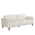 GustoWave Modern 83 Faux Leather 3-Seater Couch with Spring Cushion, Living Room Deep Seats Sofa with 2 Removable Back Cushions