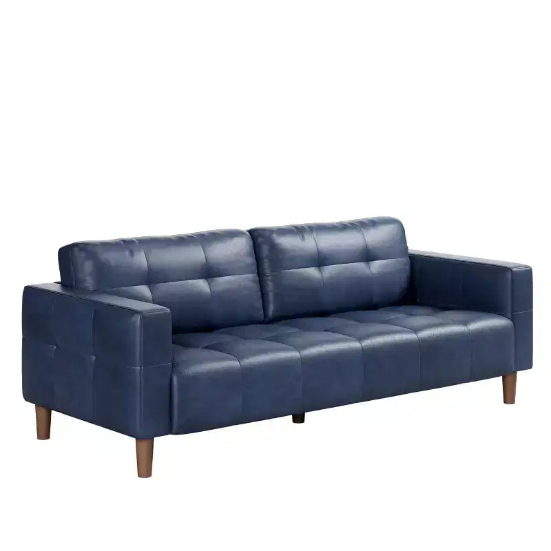 Canapé 3 places moderne 83 en similicuir avec coussin à ressorts, canapé de salon avec sièges profonds et 2 coussins de dossier amovibles